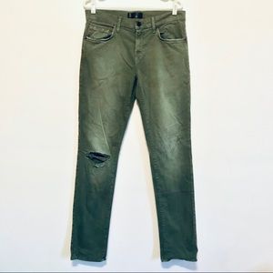 J Brand Army Green Distressed Pants
